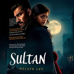 An attractive book cover for a romance novel titled 'Sultan'