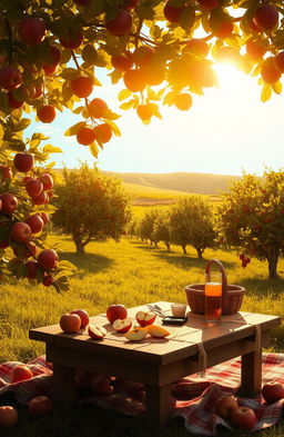 An imaginative and evocative scene inspired by the themes of "The Scent of Apples" by Bienvenido Santos