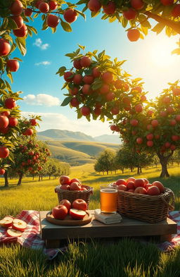 An imaginative and evocative scene inspired by the themes of "The Scent of Apples" by Bienvenido Santos