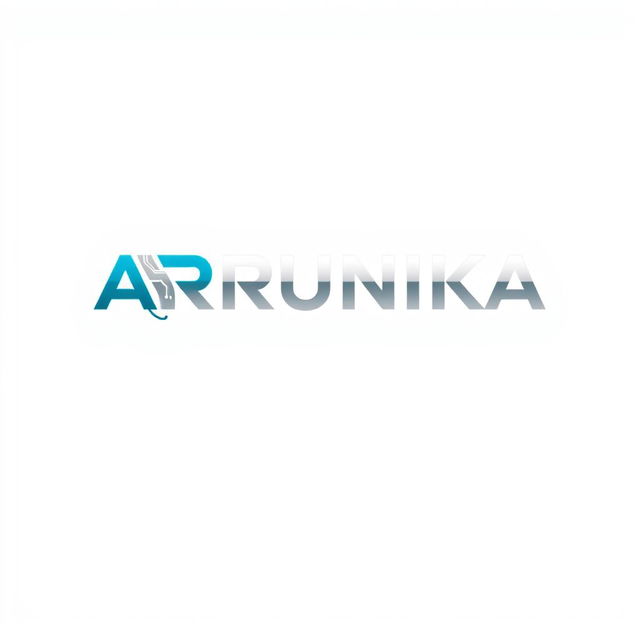 A sleek and modern logo design for ARUNIKA that incorporates elements associated with Arduino technology