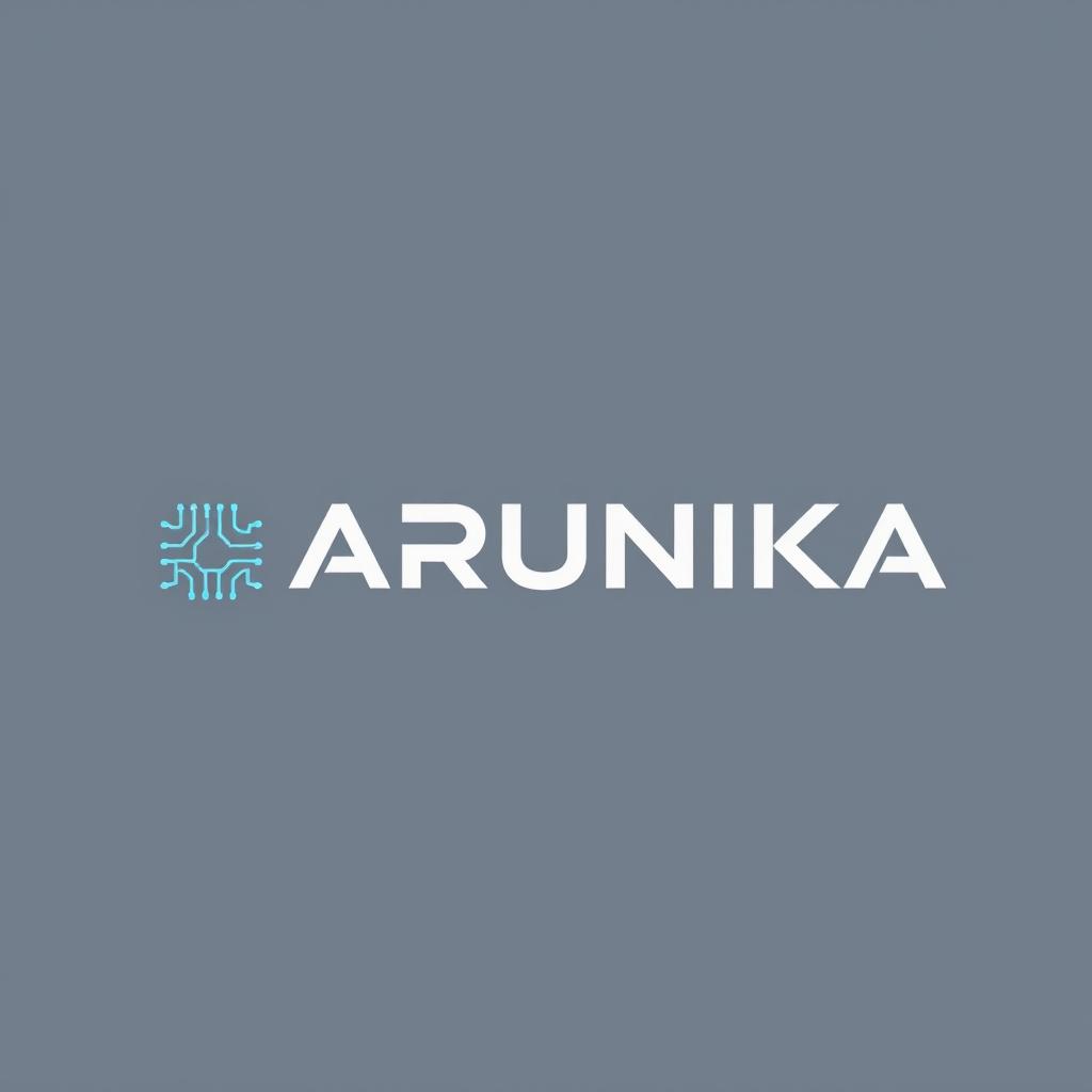 A sleek and modern logo design for ARUNIKA that incorporates elements associated with Arduino technology