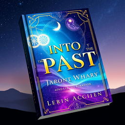 A stunning book cover titled 'Into the Past', featuring an aesthetic design that combines modern and futuristic elements while being visually striking and not outdated