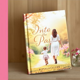 A heartwarming book cover titled 'Into the Past', depicting a touching scene between a mother and her child