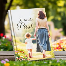 A heartwarming book cover titled 'Into the Past', depicting a touching scene between a mother and her child