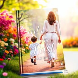 A heartwarming book cover titled 'Into the Past', depicting a touching scene between a mother and her child