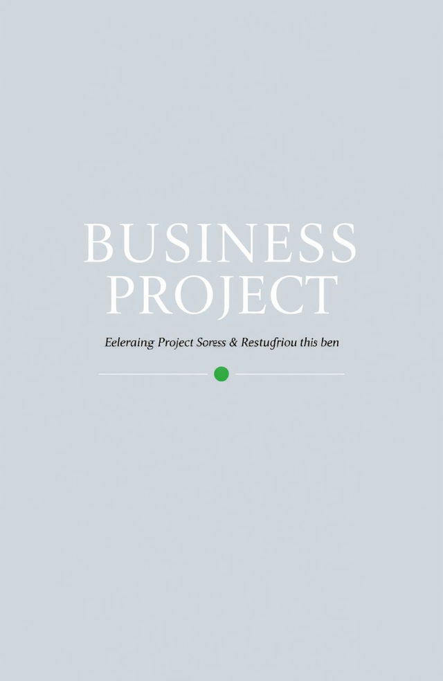 A professional and visually appealing cover page for a business project created by a group of 12 students