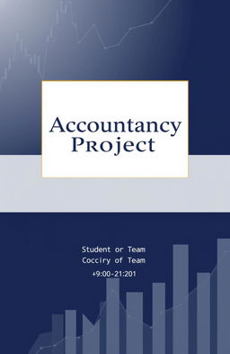 A professional and elegant cover page for an accountancy project, featuring a subtle background texture of financial graphs and charts
