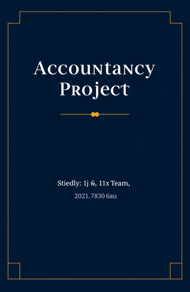 A professional and elegant cover page for an accountancy project, featuring a subtle background texture of financial graphs and charts