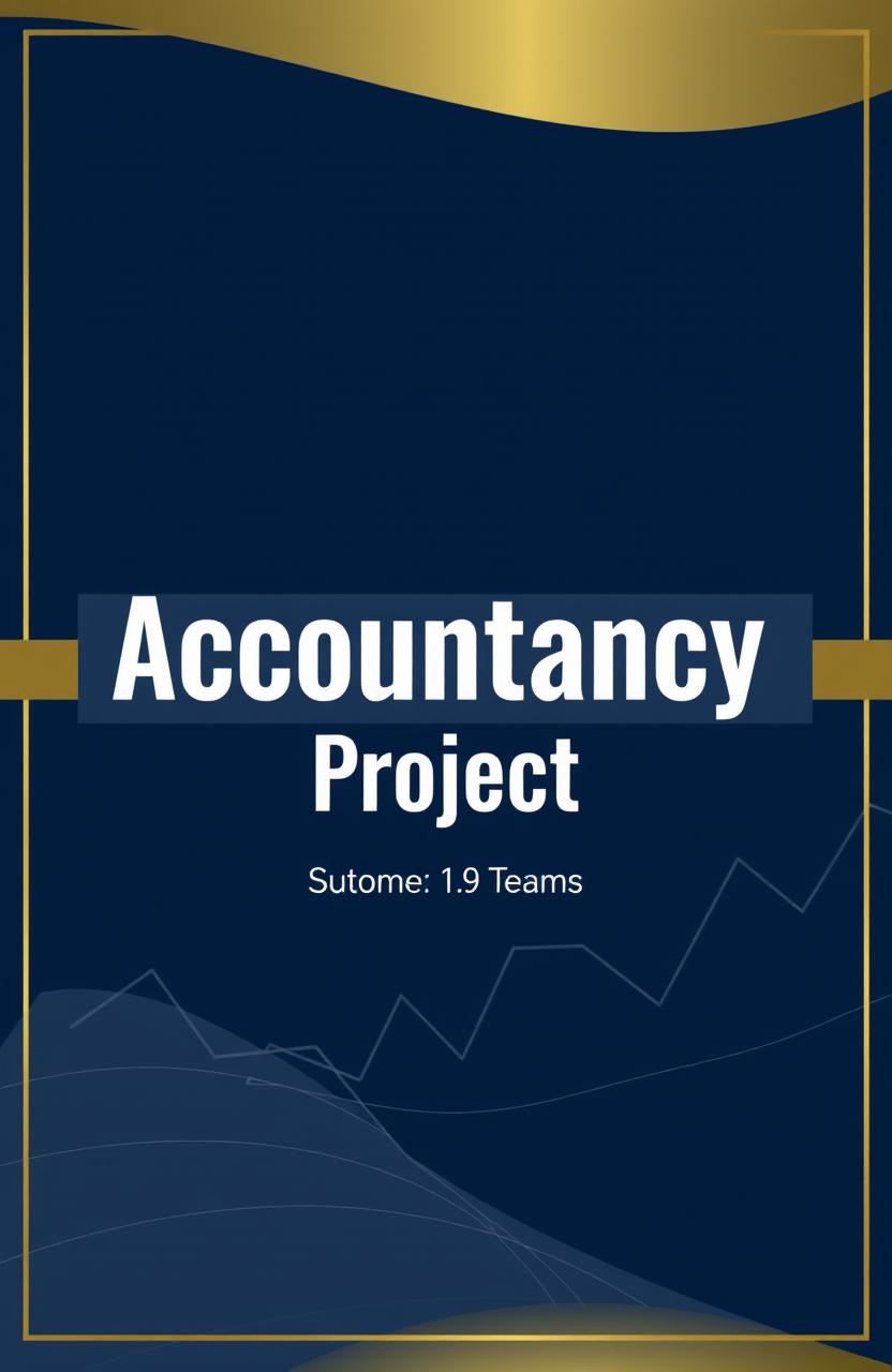 A professional and elegant cover page for an accountancy project, featuring a subtle background texture of financial graphs and charts