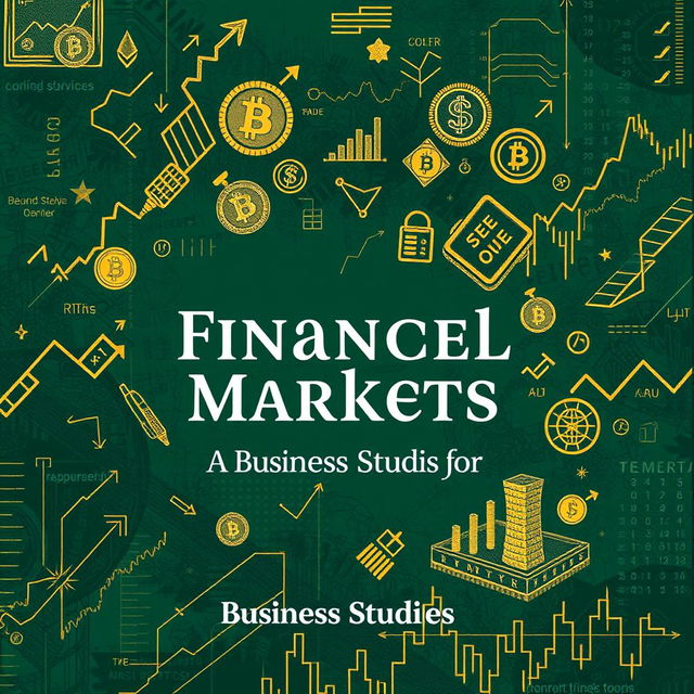 An artistic book cover for a 'Business Studies: Financial Markets' project