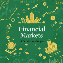 An artistic book cover for a 'Business Studies: Financial Markets' project