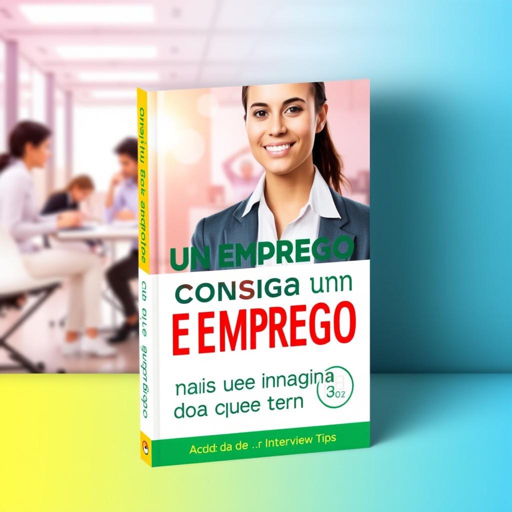 A visually engaging book cover for a career advice book titled 'Consiga um emprego mais rapido do que imagina'