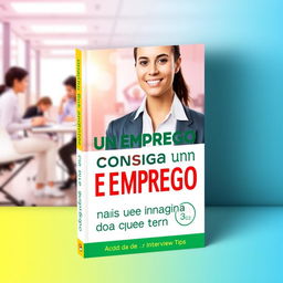 A visually engaging book cover for a career advice book titled 'Consiga um emprego mais rapido do que imagina'