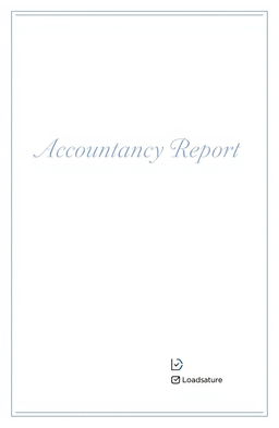 A professional and polished cover page for an accountancy report, featuring a clean layout