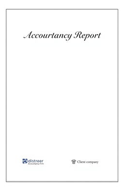 A professional and polished cover page for an accountancy report, featuring a clean layout