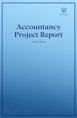 A formal cover page for an accountancy project, featuring a sleek design