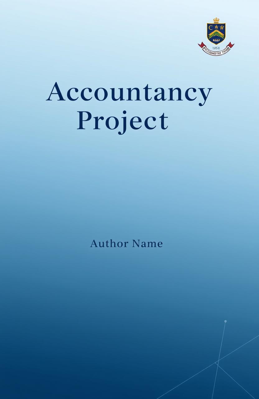 A formal cover page for an accountancy project, featuring a sleek design