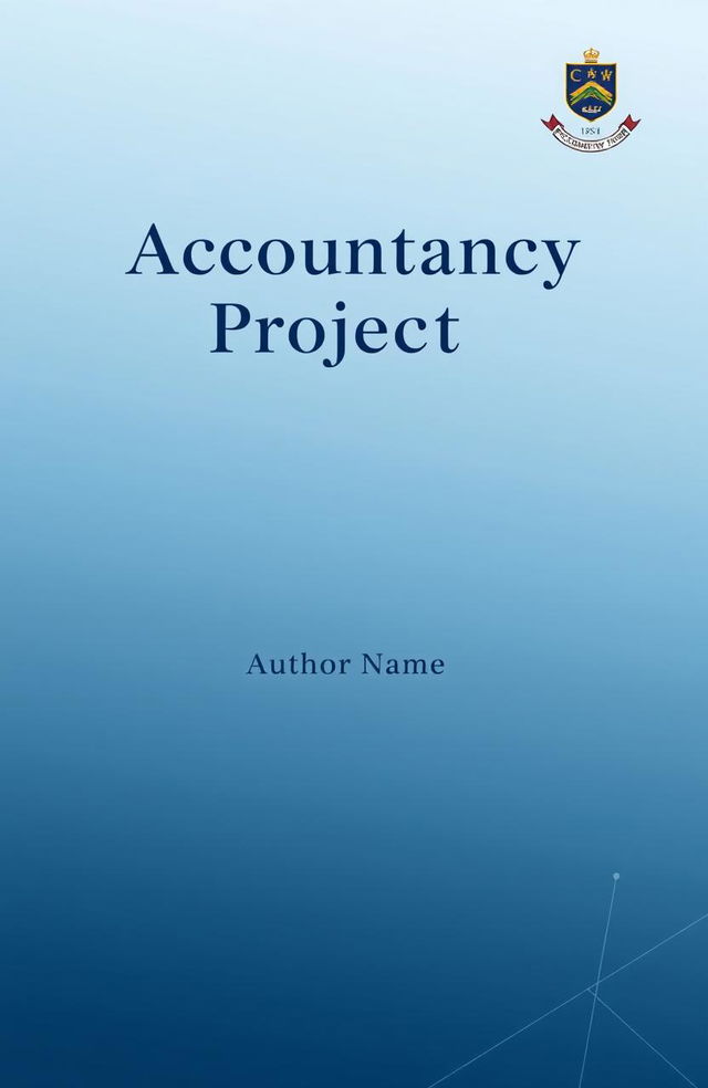 A formal cover page for an accountancy project, featuring a sleek design