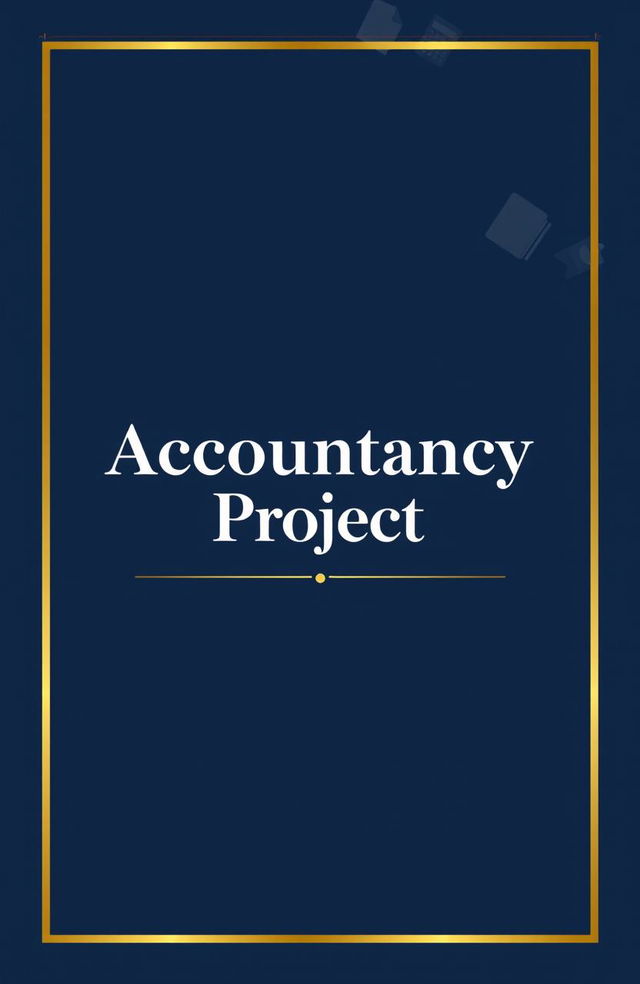 A formal cover page design for an accountancy project, featuring a sleek and professional layout