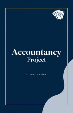 A formal cover page design for an accountancy project, featuring a sleek and professional layout