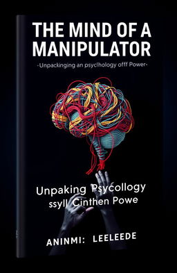 A visually striking book cover design titled 'The Mind of a Manipulator: Unpacking the Psychology of Power'