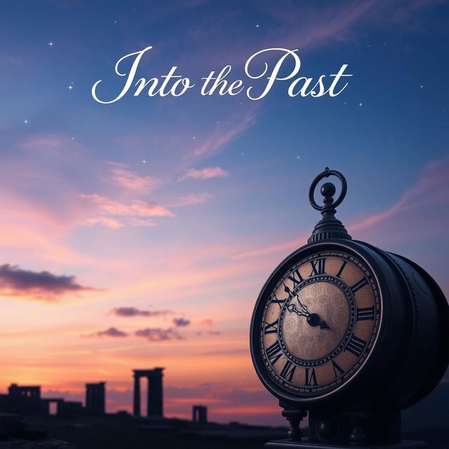 A captivating book cover featuring a dreamy sky theme for the title 'Into the Past'