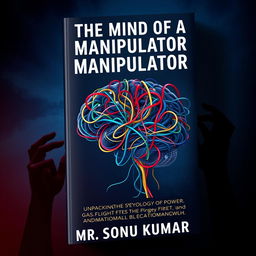 A visually striking book cover design titled 'The Mind of a Manipulator: Unpacking the Psychology of Power' by Mr