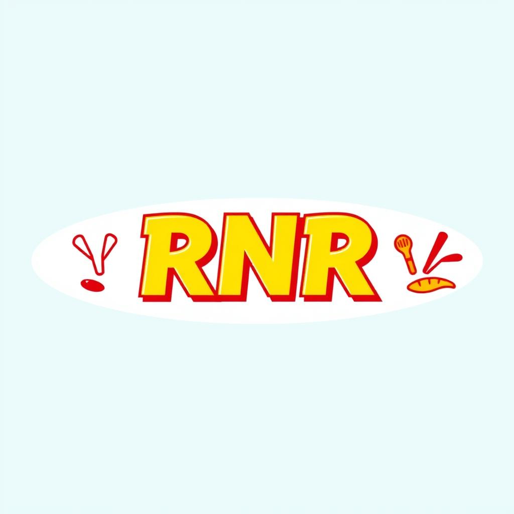 A logo design for a fast food brand named 'RNR'