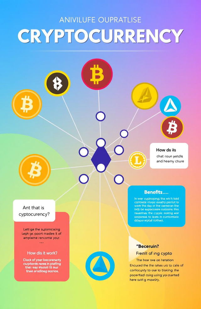 A visually engaging infographics-style image that simplifies the concept of cryptocurrency