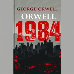 A striking book cover design for George Orwell's classic '1984'