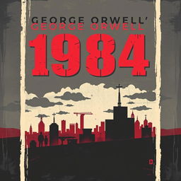 A striking book cover design for George Orwell's classic '1984'