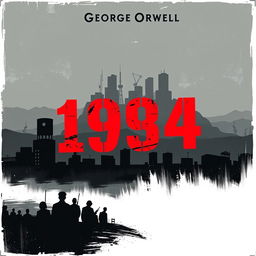 A striking book cover design for George Orwell's classic '1984'