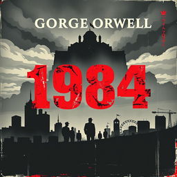 A striking book cover design for George Orwell's classic '1984'