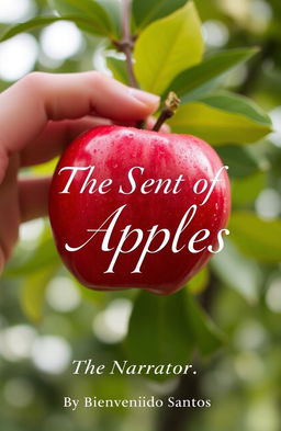 A close-up of a hand delicately holding a fresh, red apple