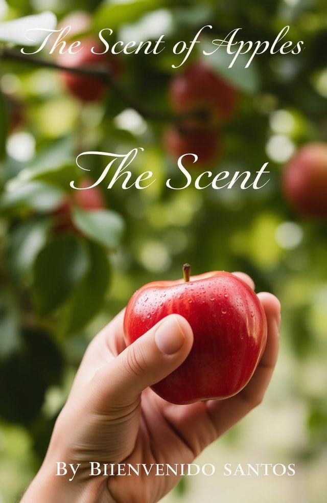 A close-up of a hand delicately holding a fresh, red apple