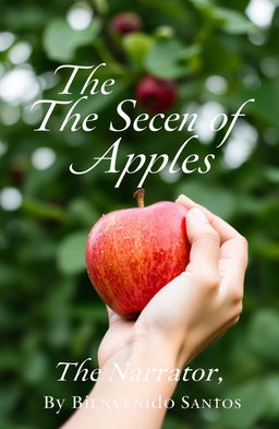 A close-up of a hand delicately holding a fresh, red apple