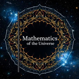 A captivating book cover design for 'Mathematics of the Universe'