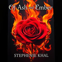 An aesthetically pleasing and captivating cover for 'Of Ash and Ember' by Stephanie Khal