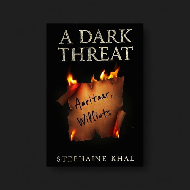 A chilling and atmospheric book cover for 'A Dark Threat' by Stephanie Khal