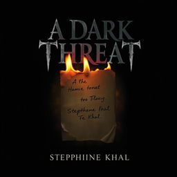 A chilling and atmospheric book cover for 'A Dark Threat' by Stephanie Khal