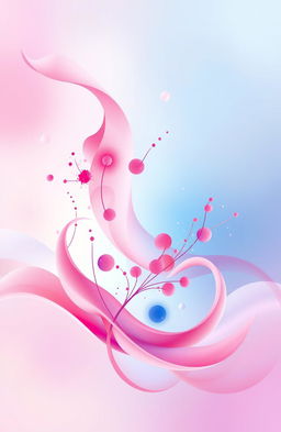 An abstract representation inspired by the concept of 'jati diri' (identity) with flowing organic shapes that blend shades of pink and blue