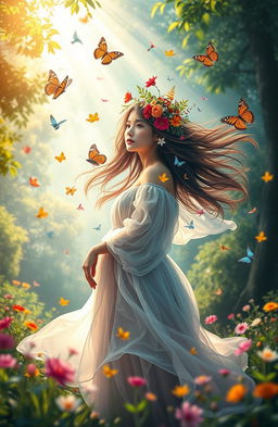 A dreamy landscape depicting the essence of individuality and self-identity in a serene environment