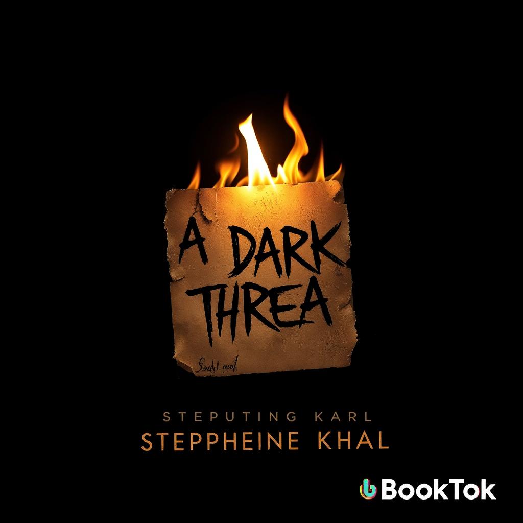 A haunting and captivating book cover for 'A Dark Threat' by Stephanie Khal