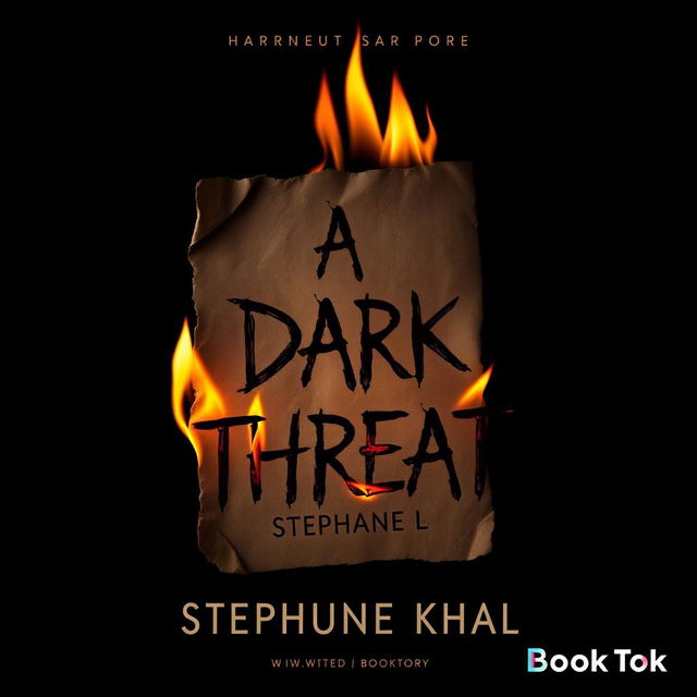 A haunting and captivating book cover for 'A Dark Threat' by Stephanie Khal