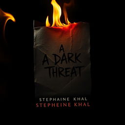A haunting and captivating book cover for 'A Dark Threat' by Stephanie Khal