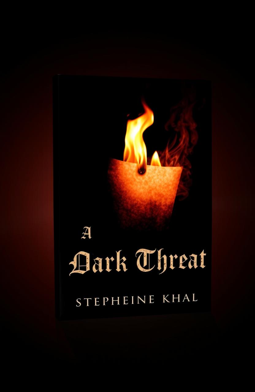 A horror-themed book cover titled 'A Dark Threat' by Stephanie Khal