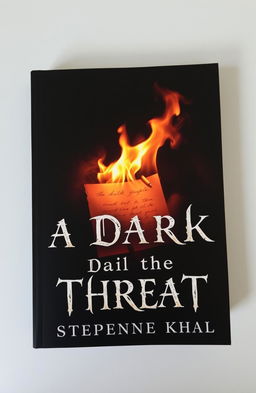 A horror-themed book cover titled 'A Dark Threat' by Stephanie Khal