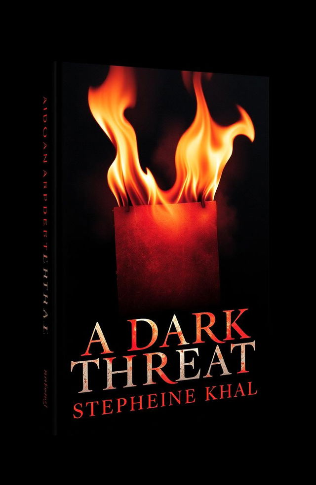 A horror-themed book cover titled 'A Dark Threat' by Stephanie Khal