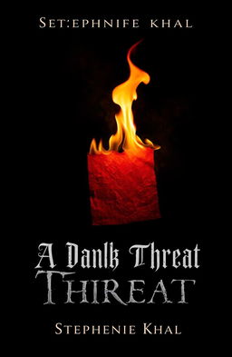 A horror-themed book cover titled 'A Dark Threat' by Stephanie Khal