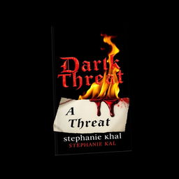 A horror-themed book cover titled 'A Dark Threat' by Stephanie Khal